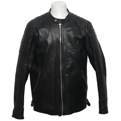 Leather jacket (Black) from Jack & Jones Originals Leather, Polyester