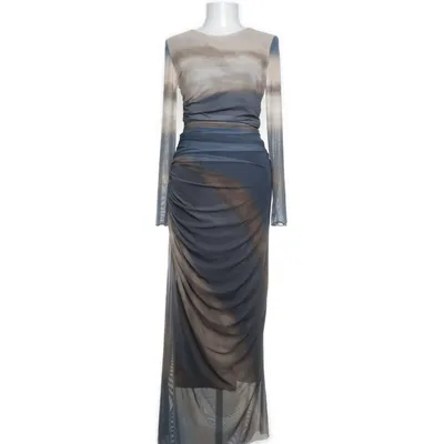 Långklänning (Blå, Beige, Flerfärgad) från Shein Polyester