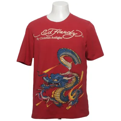 T-shirt (Rød, Flerfarvet) fra Ed Hardy by Christian Audigier Bomuld, Elastan