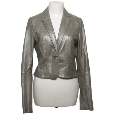 Læderblazer (Grå) fra Claudia Sträter Cupro, Læder, Viscose