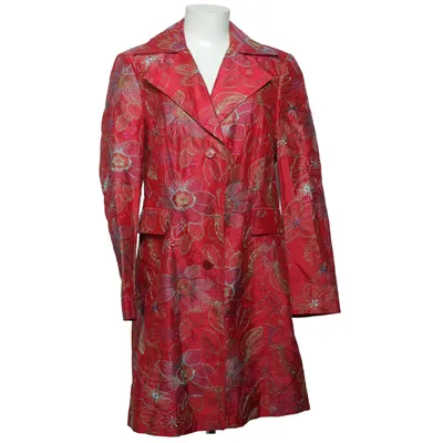 Trench coat (Red, Multicolored) from St Emile Acetate, Cupro, Silk