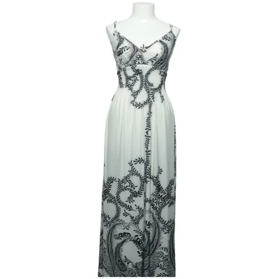 Maxi dress (White, Black) Polyester