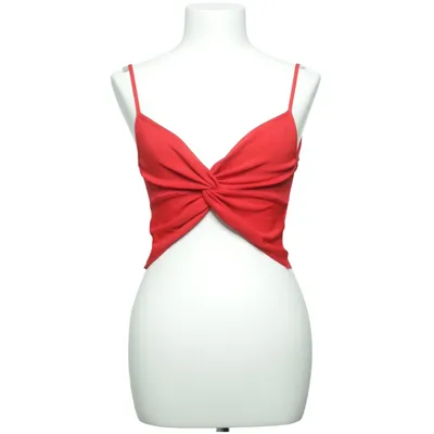 Crop top (Rouge) de Zara Knit Élasthane, Polyamide, Viscose