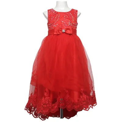 Flower girl dress (Red) Cotton, Polyester