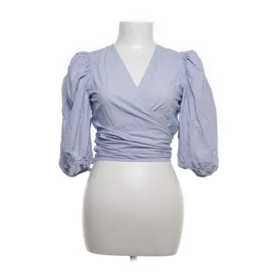 Wikkelblouse (Blauw, Wit) van Ganni