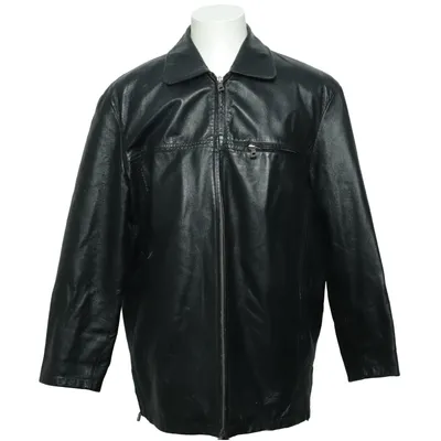 Leren jack (Zwart) van Trapper Acetaat, Leer, Polyamide, Polyester