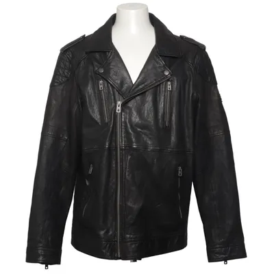 Biker jacket (Black) from Angelo Litrico for C&A Leather, Polyester, Viscose
