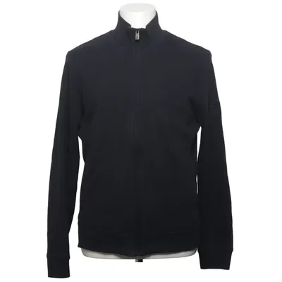 Fleece jacket (Black) from Corneliani Cotton, Elastane