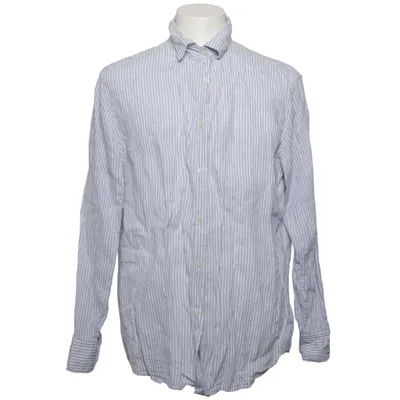 Shirt (Blauw, Wit) van Uniqlo Linnen