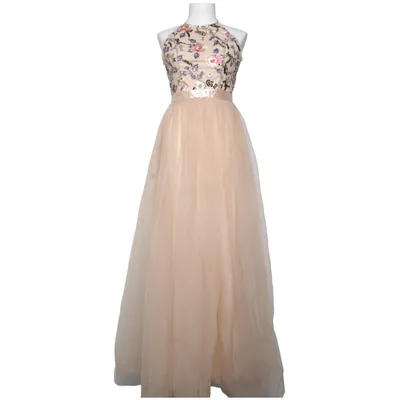 Aftenkjole (Beige, Flerfarvet) fra TFNC London Elastan, Polyester