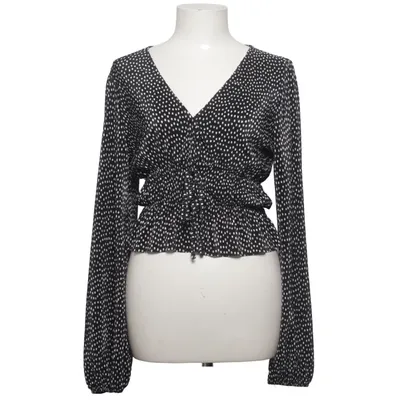 Wrap blouse (Black, White) from Zara