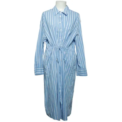 Robe chemise (Bleu, Blanc) de Selection by Ulla Popken Coton, Élasthane, Polyamide