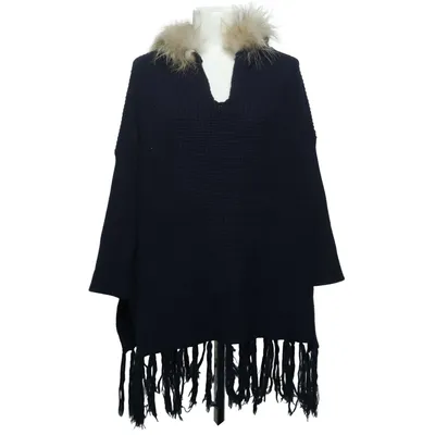 Poncho (Bleu) de Colynn Élasthane, Polyamide, Viscose, Laine