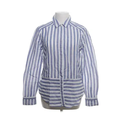 Shirt (White, Blue) from Peruna Cotton, Linen