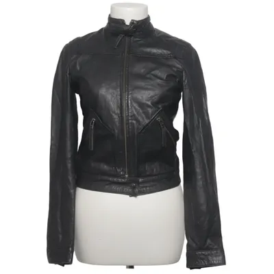 Leather jacket (Black) from Samsøe & Samsøe Cotton, Leather, Polyester