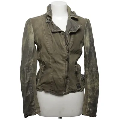 Biker jacket (Gray) from Freaky Nation Cotton, Leather