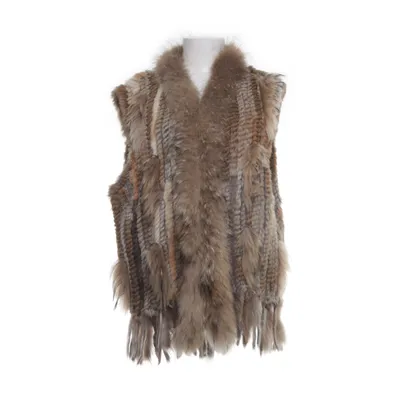 Fur vest (Beige) from David Moore Cotton, Rabbit fur