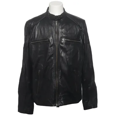 Leren jack (Zwart) van Rock'n Blue Katoen, Leer, Polyester