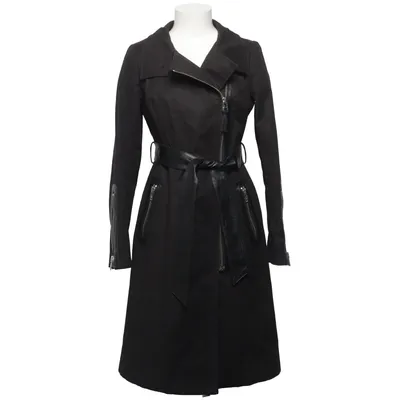 Frakke (Sort) fra Mackage Bomuld, Elastan, Læder, Polyester