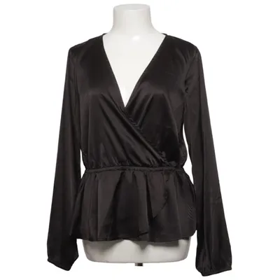 Wrap blouse (Black) from Amisu Elastane, Polyester