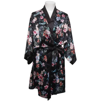 Morgonrock (Svart, Flerfärgad) från Censored Elastan, Polyester