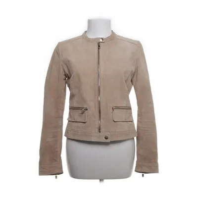 Leren jack (Beige) van Mango Leer, Polyester