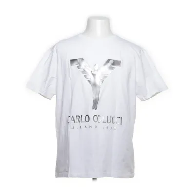 T-shirt (White, Silver) from Carlo Colucci Cotton, Elastane