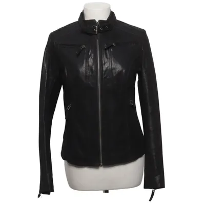 Leren jack (Grijs) van Kara Leer, Polyester