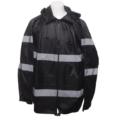 Rain jacket (Black, Silver) from Portwest Polyester, Polyurethane