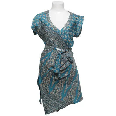 Dress (Blue, Multicolored) Silk