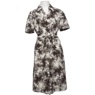 Dress (White, Brown) from Trevira Polyester