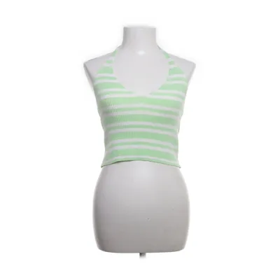 Haltertop (Wit, Groen) van Stradivarius Polyamide