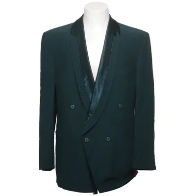 Smoking blazer (Groen) van Masterhand Viscose, Wol