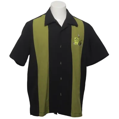 Kortärmad skjorta (Svart, Grön) från Steady Polyester