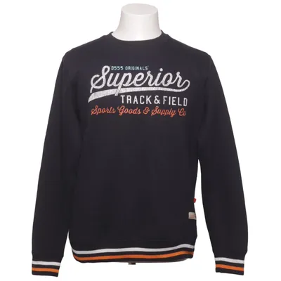 Collegetröja (Svart, Vit, Orange) från D555 Bomull, Polyester