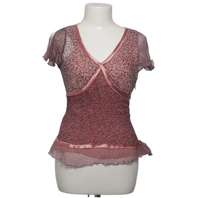 Top (Pink, Brown) from Monton Polyester, Silk