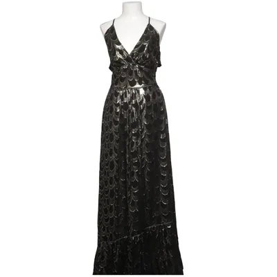 Maxi jurk (Zwart, Goud) van Perseverance Polyester, Zijde