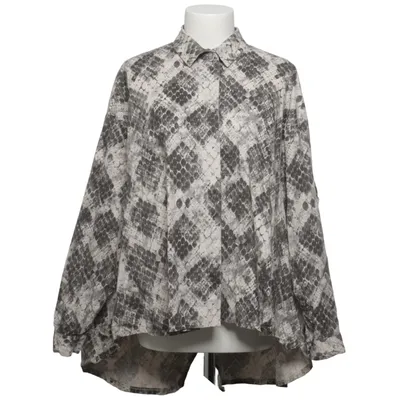 Blouse (Grijs, Wit) van Zeta Otto Katoen, Elastaan