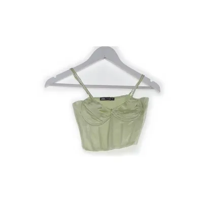 Crop top (Groen) van Zara Viscose, Elastaan
