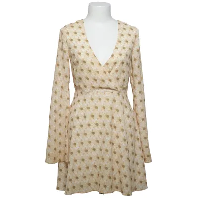 Wrap dress (Beige, Yellow) from The Fashion Fraction x NA-KD Polyester