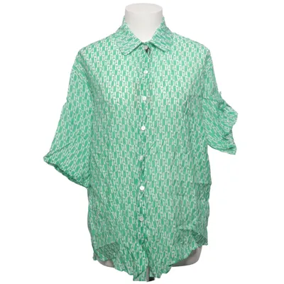 Short sleeve shirt (Green, White) from Lara Viscose