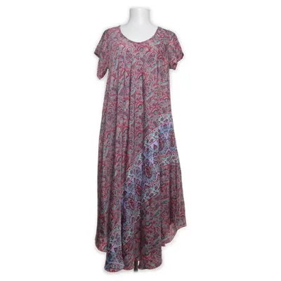 Dress (Pink, Multicolored) from Swarna Silk, Viscose