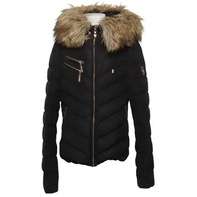 Donsjack (Zwart) van Hollies Stockholm Dons, Imitatiebont, Veer, Polyester