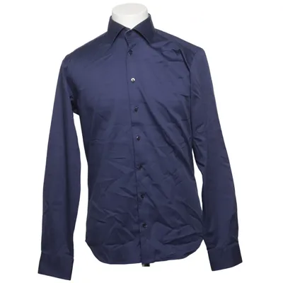 Shirt (Blauw) van Dressmann Katoen, Elastaan