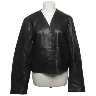 Leather jacket (Black) from H&M Edition Leather, Viscose