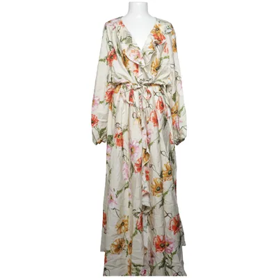 Maxikjole (Beige, Flerfarvet) fra Lindex Polyamid, Viscose
