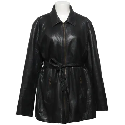 Veste longue en cuir (Noir) de Vogue Cuir, Polyester