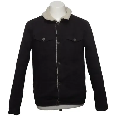Gevoerde spijkerjas (Zwart) van Le Breve Katoen, Polyester