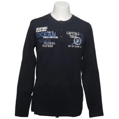 Henley T-shirt (Henleyshirt) fra Straight Up Bomuld