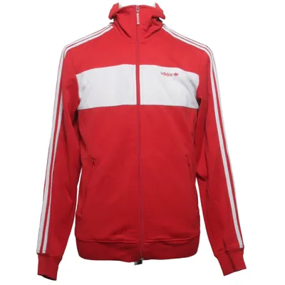 Träningsjacka (Röd, Vit) från Adidas Bomull, Polyester